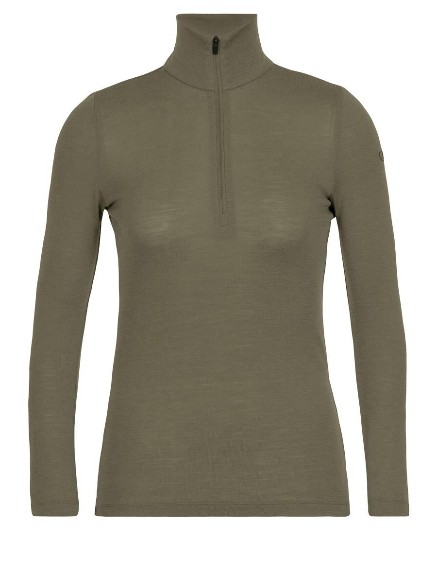 Loden Icebreaker Merino 175 Everyday Long Sleeve Half Zip Thermal Top Women's Base Layers | AU 1862DFMN